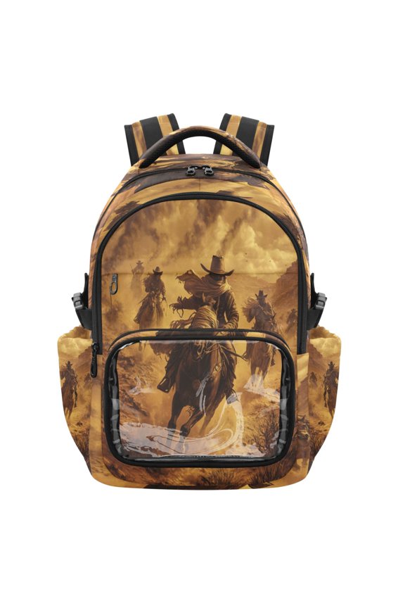 25L PVC Casual Backpack, Waterproof Large Capacity Backpack for Student Commute & Short Trips Riding Cowboys