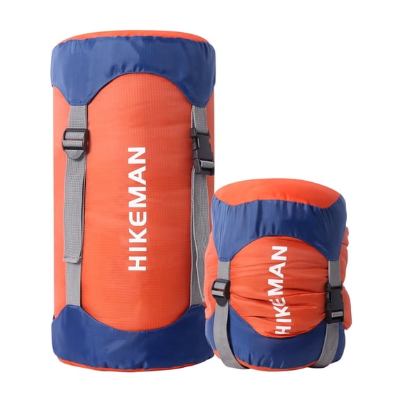 25L Sack Sleeping Bag, Nylon Polyester Fiber Compression Sack, Lightweight 127g Stuff Sack for Backpacking Hiking Camping, Adjustable Straps Compact Storage for Clothes Blankets Pillows, Orange