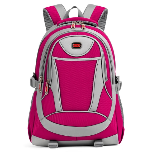 25L Unisex Backpack Lightweight Multi-Pocket Daypack for School,Work,Hiking,Travel, Rose Carmine - B930