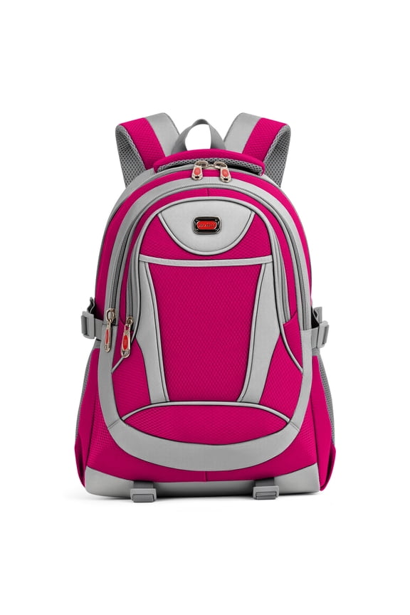 25L Unisex Backpack Lightweight Multi-Pocket Daypack for School,Work,Hiking,Travel, Rose Carmine - B930