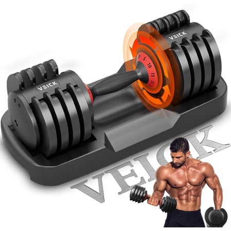 25LB 5 in 1 Single Adjustable Dumbbell Free Dumbbell Weight Adjust with Anti-Slip Metal Handle, Ideal for Full-Body Home Gym Workouts