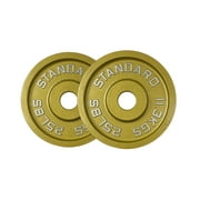 25LB Gold Olympic Steel Plate Pair - 2 Inch Barbell Standard 25 Pound Weights in Premium Gold Finish