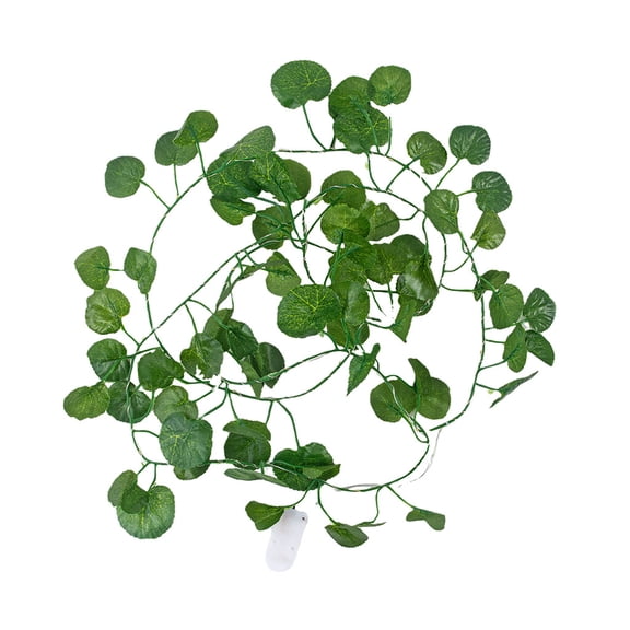 25LED 7.2ft Artificial Rattan Begonia Leaf Vine Copper Wire String Lights Decor
