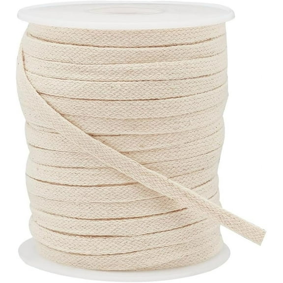 25M Flat Cotton Hollow Cord Shoeslace Making Clothes Accessories with Plastic Spool PapayaWhip 6~7.5x1mm about 27.34 Yards(25m)/Roll