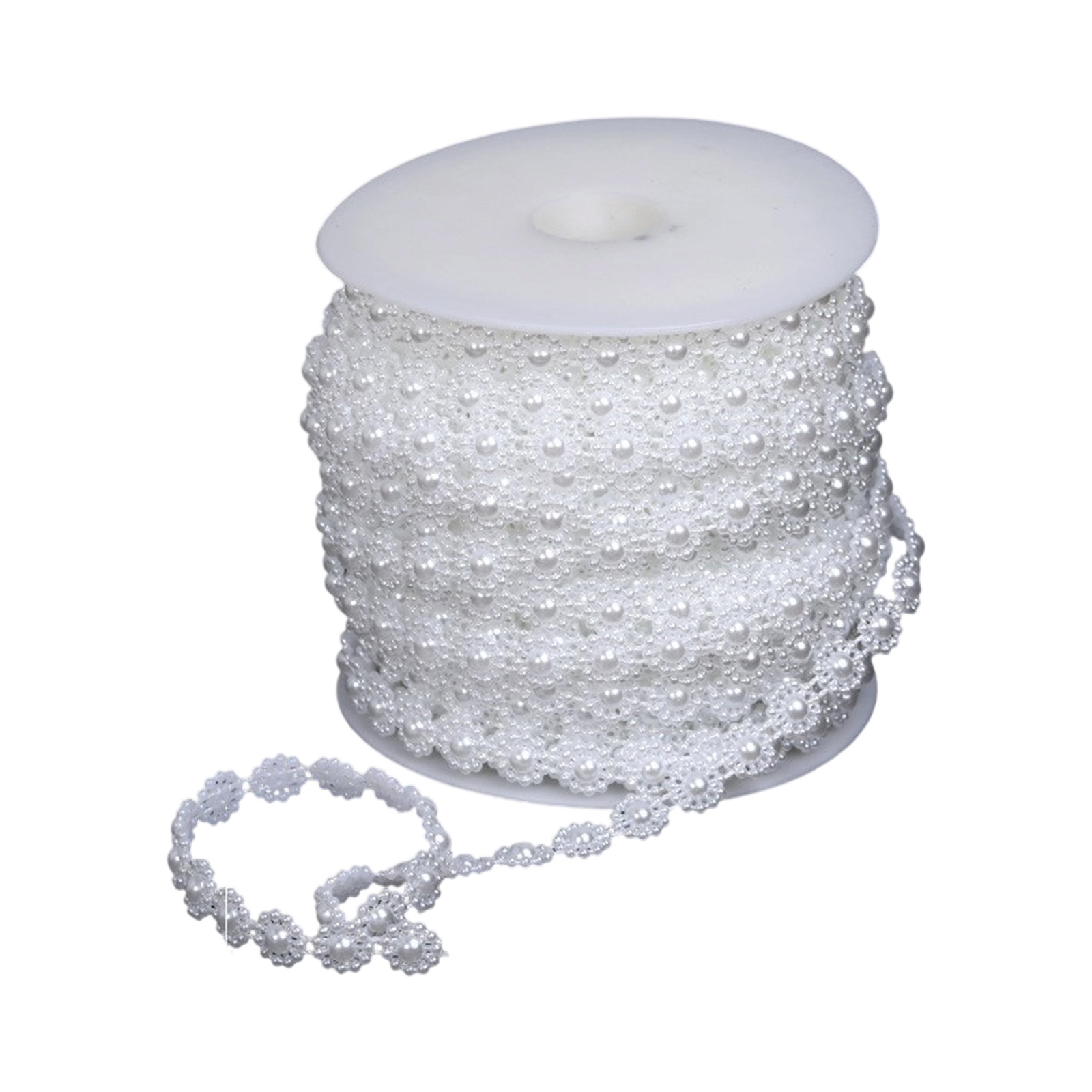 Wedding Machine String 25M White ABS Imitation Pearls String for Wedding Bouquets, Bridal ...
