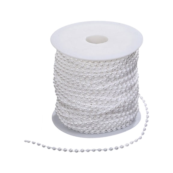 25M White ABS Imitation Pearls String for Wedding Bouquets, Bridal Jewelry Making & Craft Decorations