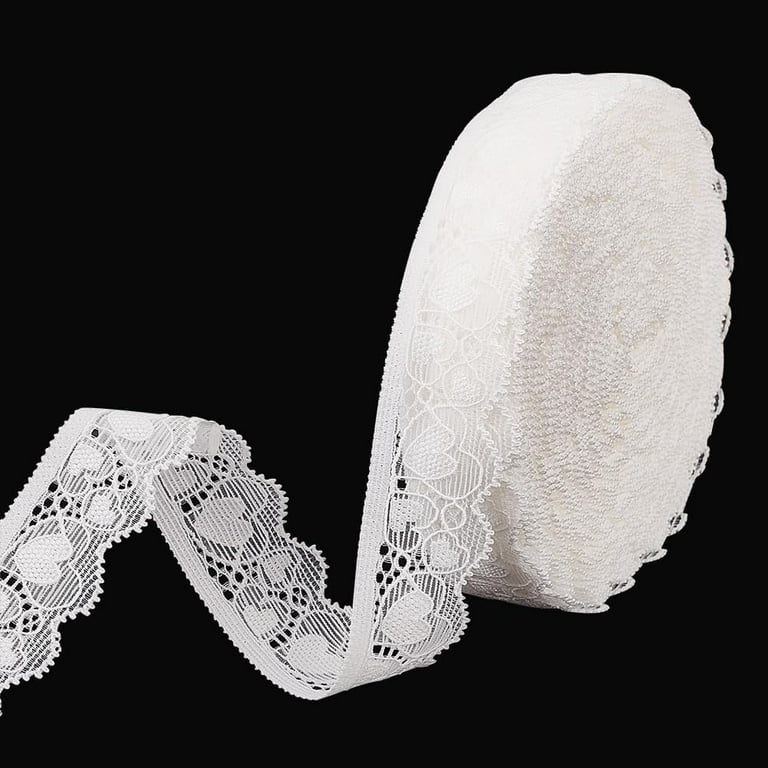 25MM 20Yards Elastic lace Trim Heart Shape Pattern Lace