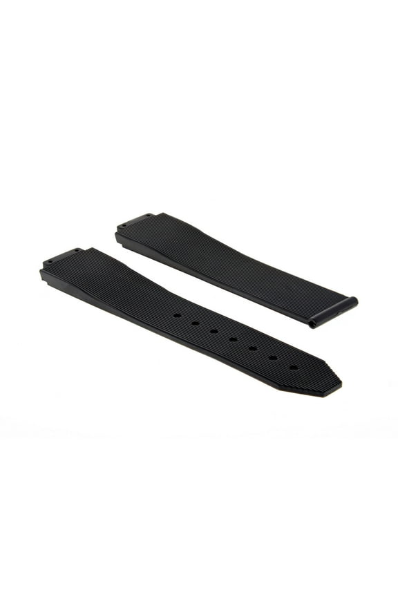 25MM RUBBER WATCH STRAP BAND FOR HUBLOT H BIG BANG DEPLOYMENT CLASP WATCH BLACK