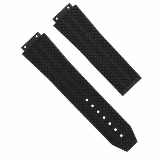 25MM RUBBER WATCH STRAP BAND FOR HUBLOT FUSION TITANIUM H BIG BANG 44-45MM BLACK