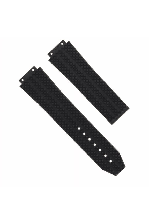 25MM RUBBER WATCH STRAP BAND FOR HUBLOT FUSION TITANIUM H BIG BANG 44-45MM BLACK