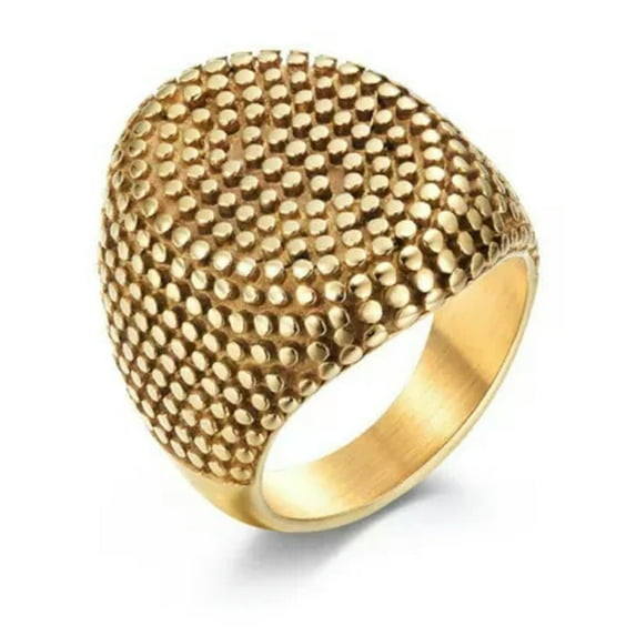 25MM Stainless Steel 18K Gold Plating Silver Band 6MM Male's Punk Ring Size 8-12