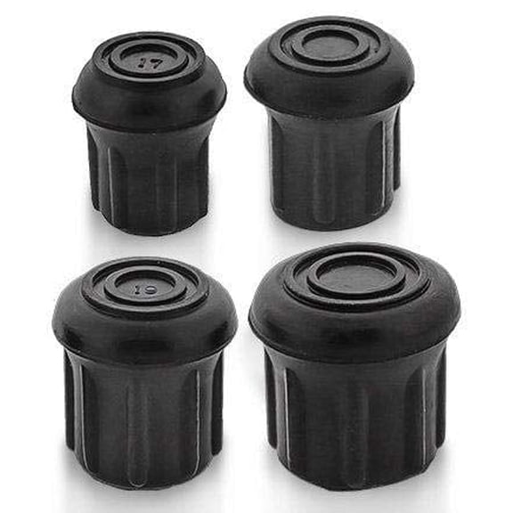 Royal RC Canes Classic Black Rubber Tips – Durable Replacement Cane Tips for Secure Grip – Available in 25mm