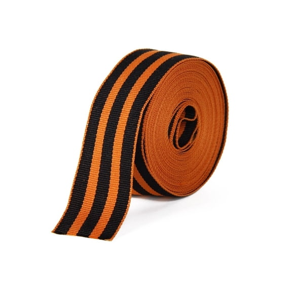 25MM Striped Ribbon Double Side Orange and Black Stripes Grosgrain Ribbon 5Y DIY Holiday Decoration Crafts Medallion webbing