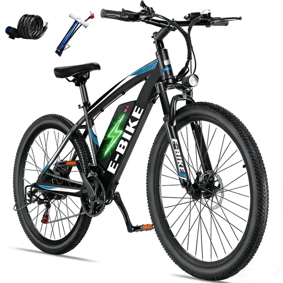 25MPH Electric Bicycles for Adults,500W Peak 1000W,40 Miles,12Ah Removable Battery,26"Mountain E Bike,UL2849