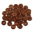 thumbnail image 1 of 25Mm Four Eyed Wooden Button Coffee Color 2565 Button, 1 Pack (50Pcs) 25Mm Four Eyed Wooden Buttons Buttons, Brown, 1 of 2
