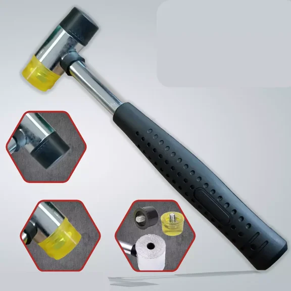 25Mm Rubber Mallet Hammer, Double Faced Soft Mallet Hammer Nylon Rubber Hammer