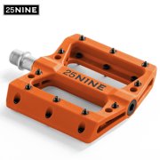 25NINE Bushido BMX Bike Pedals Durable Thermoplastic Platform Bicycle Pedals for BMX and MTB 110x105mm Orange