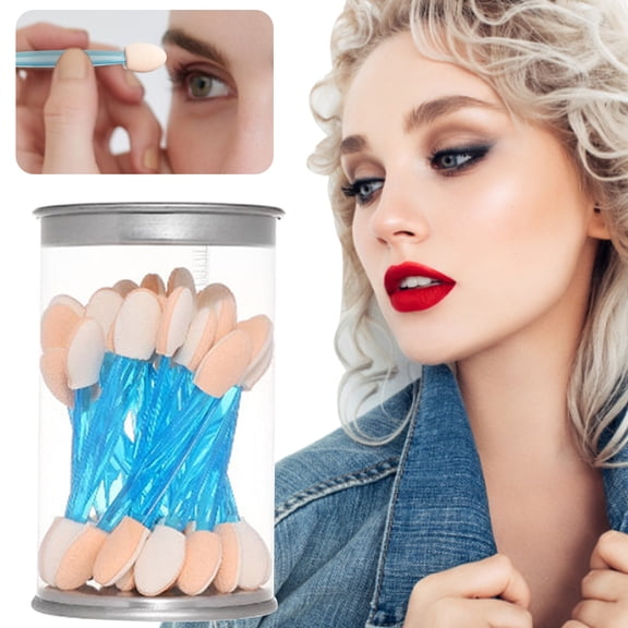25PC Barrel Makeup Double Ended Eye Shadow Brush Sponge Applicator Tool for Application and Blending in Beauty Tools