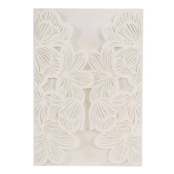 25PC Elegant Laser Cut Invitations - Premium Pearlescent Double-Sided Paper for Weddings, Anniversaries, Valentine's Day & Special Occasions