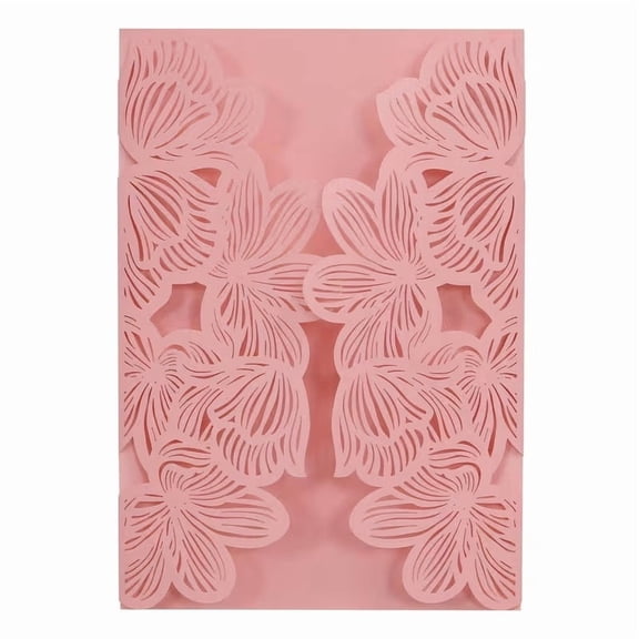 25PC Elegant Laser Cut Invitations - Premium Pearlescent Double-Sided Paper for Weddings, Anniversaries, and Special Occasions