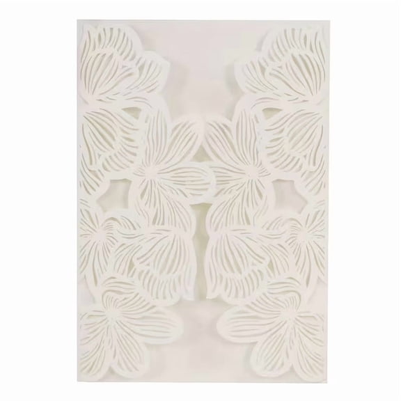 25PC Elegant Laser Cut Invitations - Premium Pearlescent Double-Sided Paper for Weddings, Anniversaries, and Special Occasions
