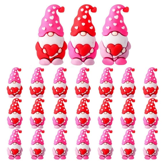 25PC Valentine's Day Mini Gnome Figures Tiny Gnome Figurines Gifts for Valentine's Party Birthday Gift Sisters' Party