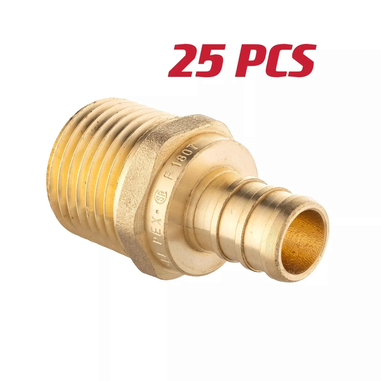 25PCS 1/2" PEX x 1/2" Male NPT Adapters Brass Crimp Fittings, Lead Free ...