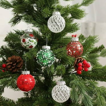 25PCS 2.4" Christmas Balls Ornaments,Red Green White Shatterproof Christmas Ornaments Hanging Ball Decorations for Xmas Wedding, Holiday Party Decoration