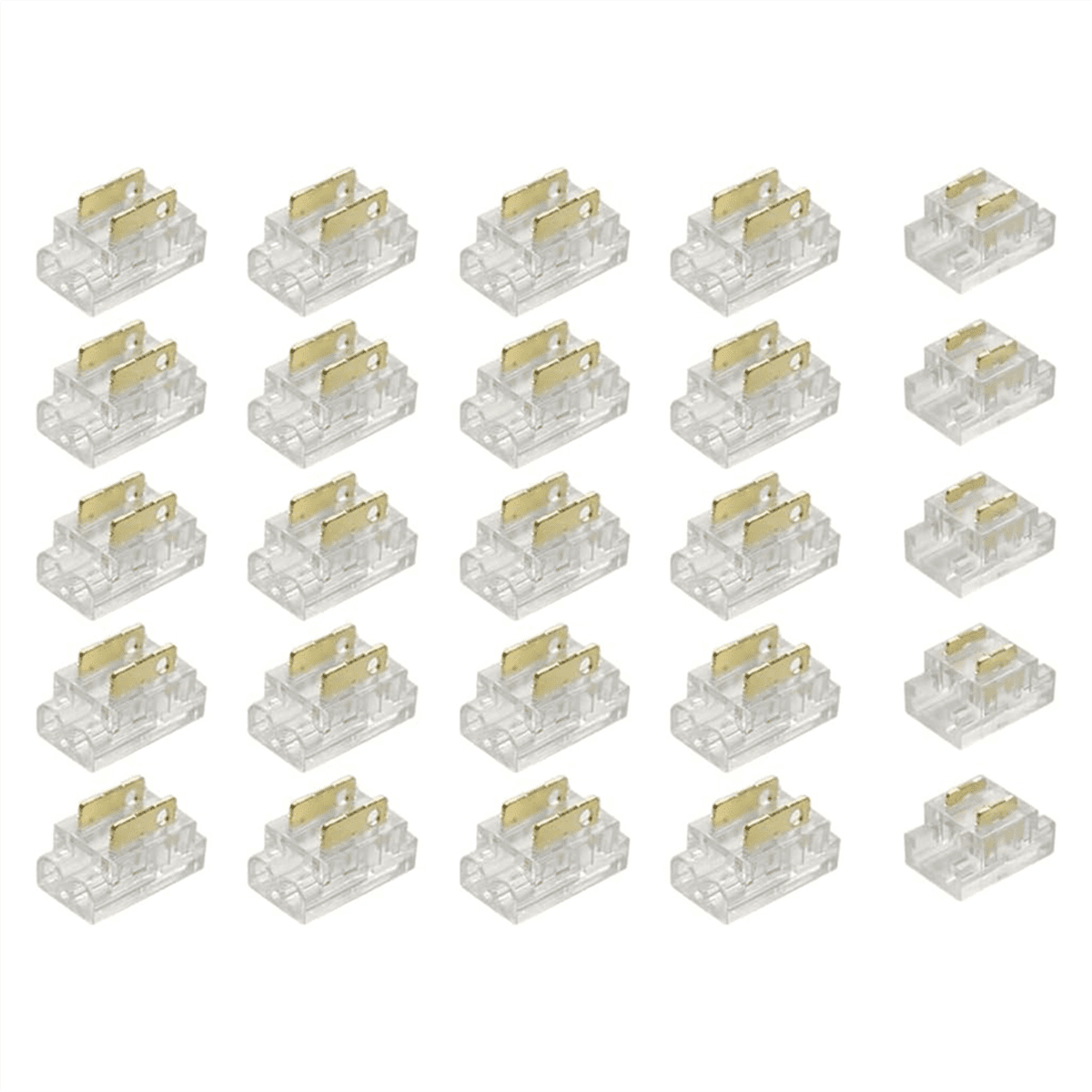 25PCS 2Pin 5mm COB LED Strip Connector Kit for StripToWire and Strip