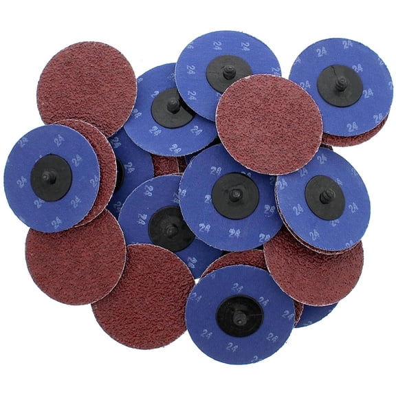 SATC 25Pcs 3" (75mm) Aluminum Oxide Abrasive Quick Lock Sanding Disc 24 Grit for Polishing