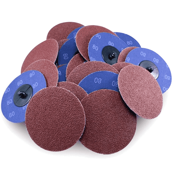 SATC 25 Pcs 3 inch 80 Grit Aluminum Oxide Roll Lock Die Grinder Sanding Grinding Disc