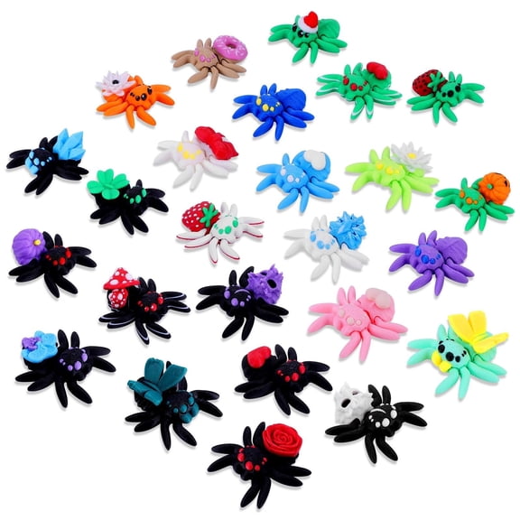25PCS 3D Printed Spider Animal Figurines Set for Home & Office Decor