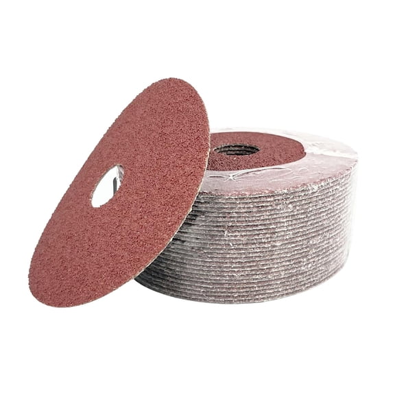 S SATC 25PCS 5in AO Resin Fiber Disc Round Hole 80 Grit 125x22mm Sanding Grinding Discs