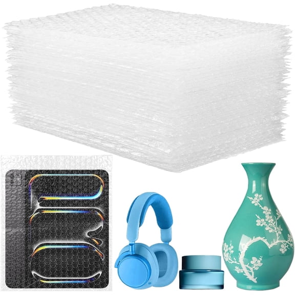 25PCS 8x10 Inch Bubble Pouch Wraps, Clear Out Bags for Packing, Double Walled Shockproof Foam Cushioning Moving and Shipping Fragile Item