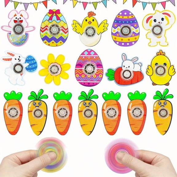25PCS Easter Spinners, Easter Fidget Spinners for Easter Celebration, Party Favors, Easter Basket Fillers, Classroom Prizes, Assorted Varieties