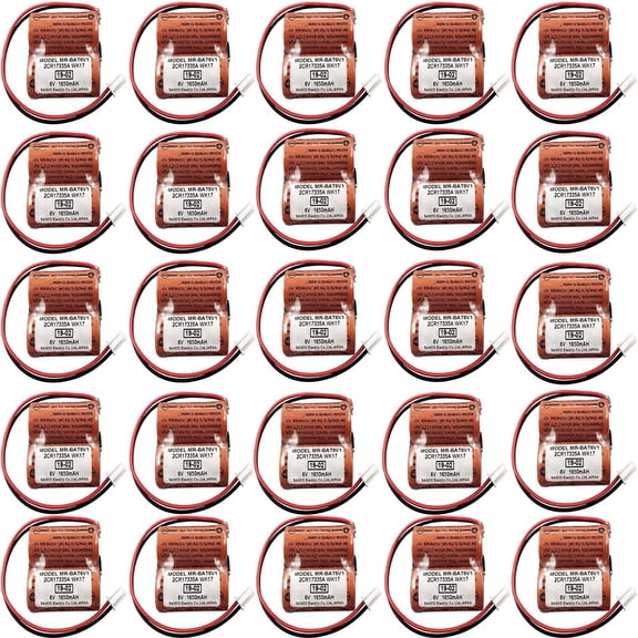 25PCS MR-BAT6V1 2CR17335A WK17 6V 1650mAh Lithium Battery with Plug for M80 Driver MR-J4 servo System Battery