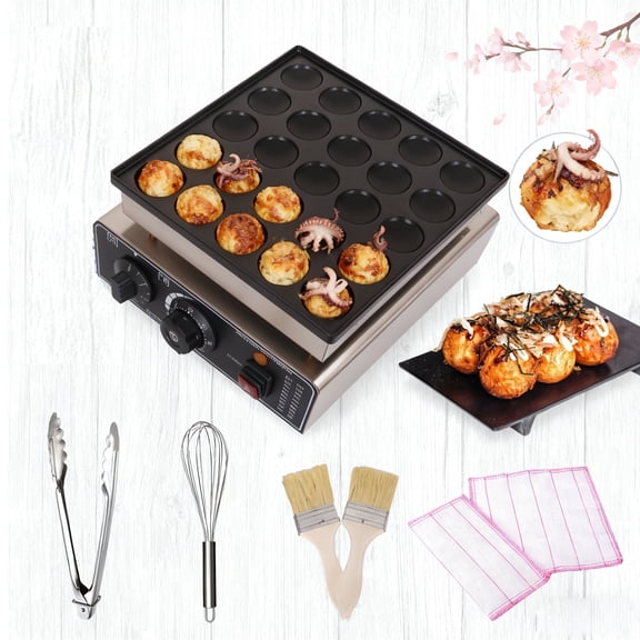 25PCS Mini Dutch Pancake Maker,Stainless Steel Muffin Waffle Maker 110V 950W, Electric Hotcakes Machine with Waterproof Design for Breakfast & Caf