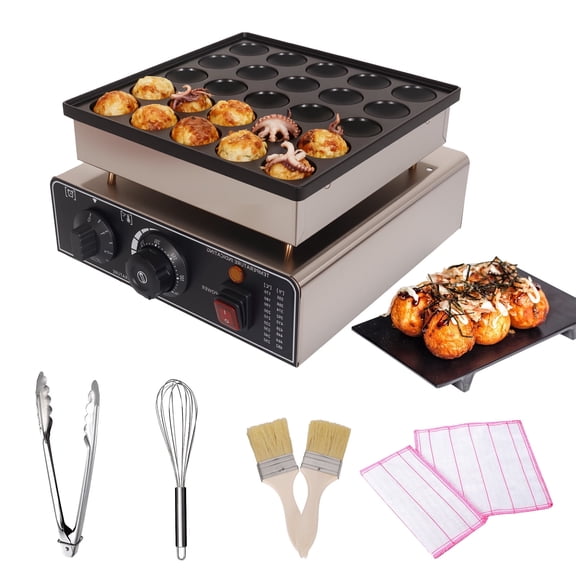 25PCS Mini Dutch Pancake Maker,Stainless Steel Muffin Waffle Maker 110V 950W, Electric Hotcakes Machine with Waterproof Design for Breakfast & Caf