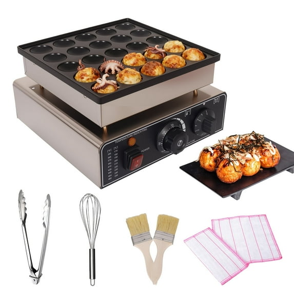 25PCS Mini Waffle & Pancake Maker, Dutch Pancake Maker 110V 950W, Commercial Electric Dorayaki Machine with Non-Stick Griddle for Snacks & Desserts