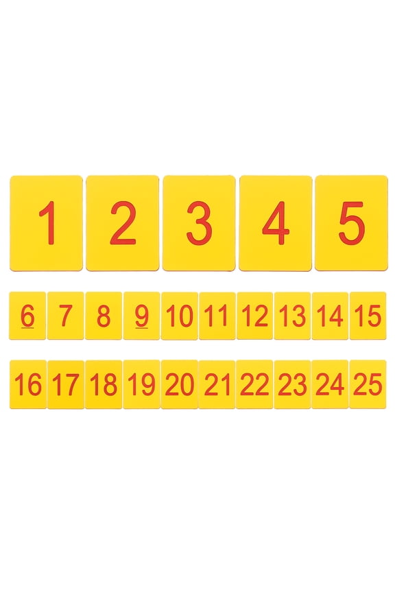 25PCS Rectangle Number Tags 1-25, 3x4CM Number Key Tags Plastic Numbered Tags Key Tags Keychain for Organizer Drawing Prizes Field Sales Clothes Labels, Yellow Red