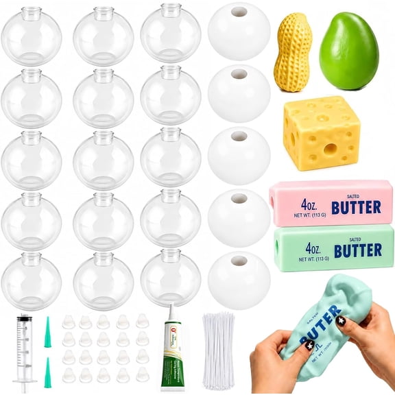 25PCS Squishy Making Kit DIY Squishy Maker Skin, All-In-One Squishy Making Supplies With Multiple Skins And Fillers, Great For Handmade Fidget Toy Creation And Stress Relief