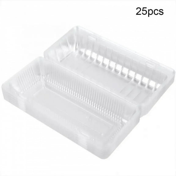 25PCS Transparent Food Container Box Storage Container Disposable Plastic Fruit Storage for Bring Breakfast Lunch Snack