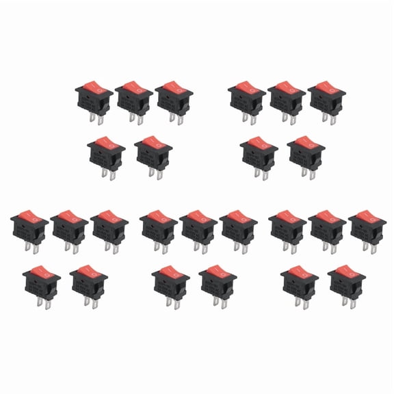 25PCS on-Off KCD11 2Pin 2P Black Car Rocker Switch 3A 250V 6A 125V AC Button KCD1-11 10X15 10X15 KCD117