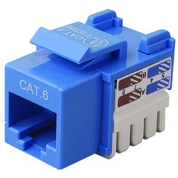 25PK CAT6 BLUE KEYSTONE JACK 568A/568B CHNL CERT