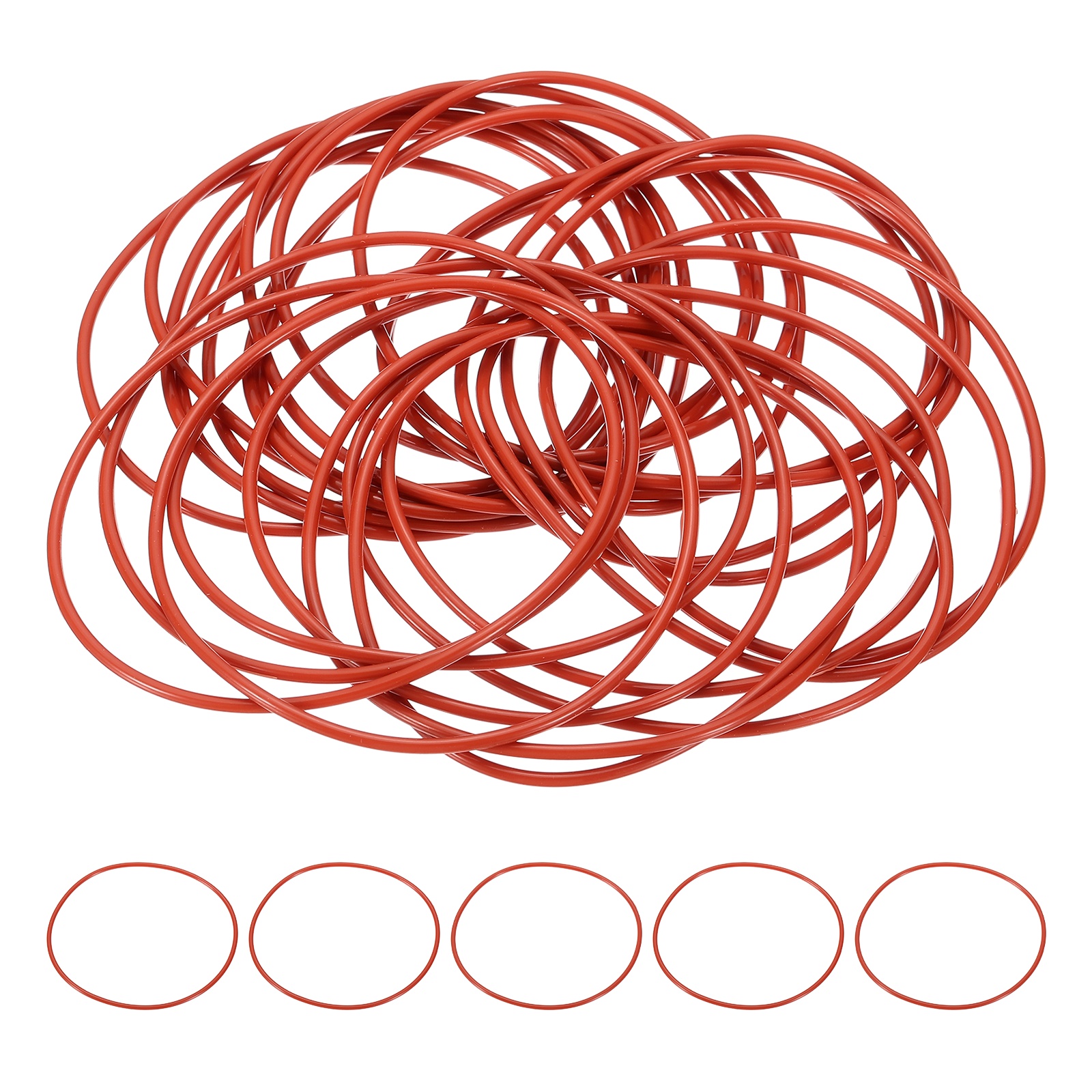 USA SEALING Food Grade Silicone Cord - 1/8" Round Red FDA Silicone Rope (25 Ft, 70A Durometer)