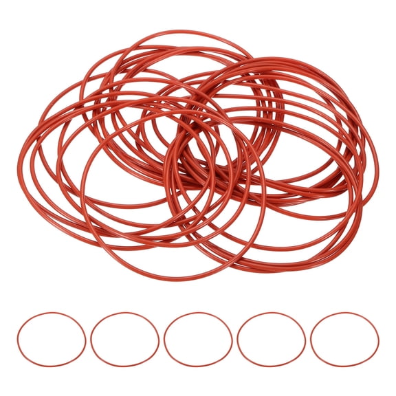 25Pack AS568 AS-042 Silicone O-Ring, 70A Durometer, 3-1/4" ID, 3-3/8" OD, 1/16" Width Sealing Gasket for Automotive Machine Pipe Valves, -40C-200C, Red