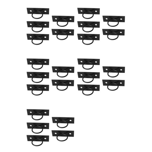25Pack Black Decorative Ring Rope Supports Holders for Fencing Stair Deck Railing Wall Mounted Hanger Ceiling Hook