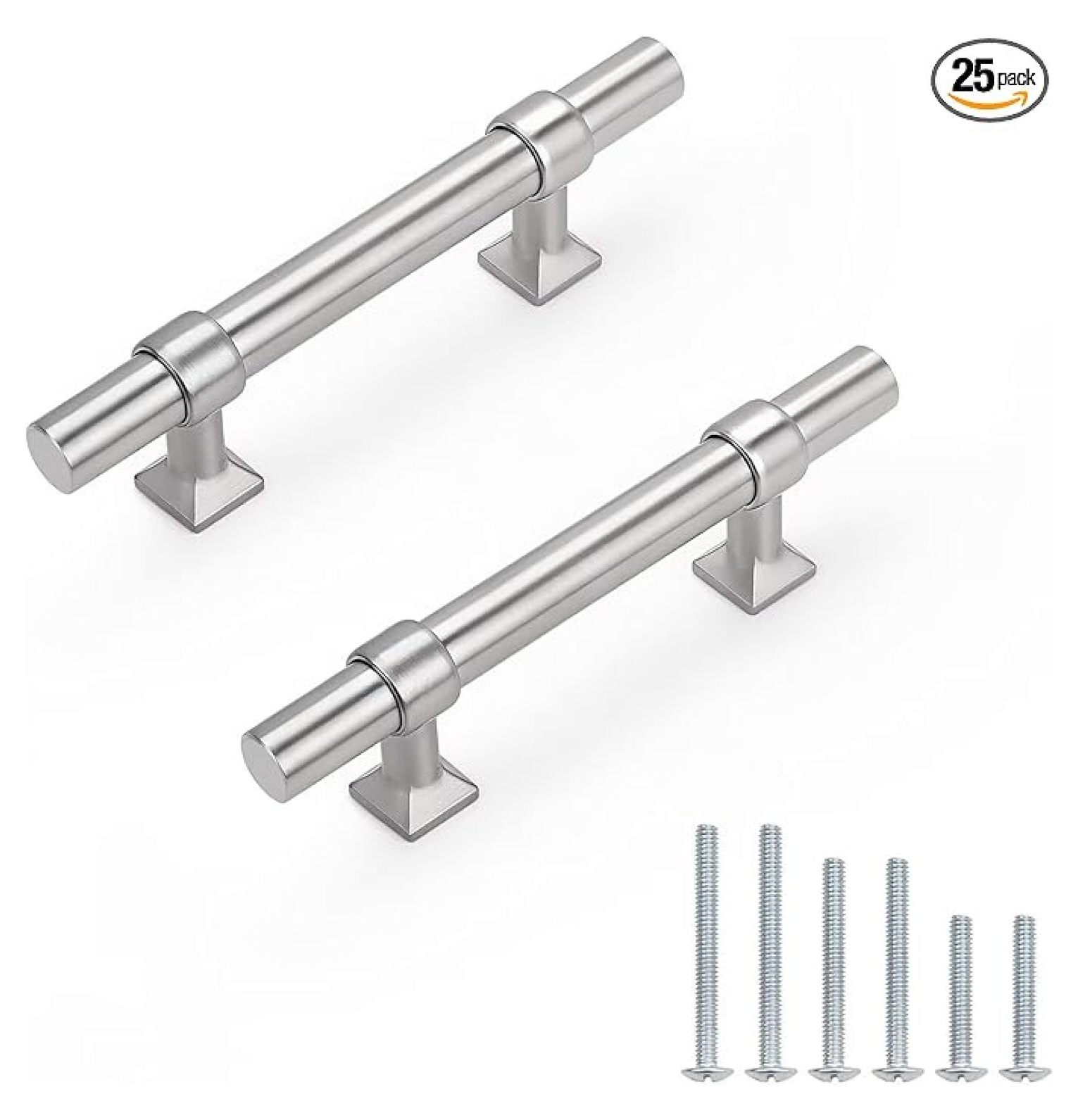 25Pack Brushed Hole Centers 2.5inch Kitchen Cabinet Pulls Stainless ...