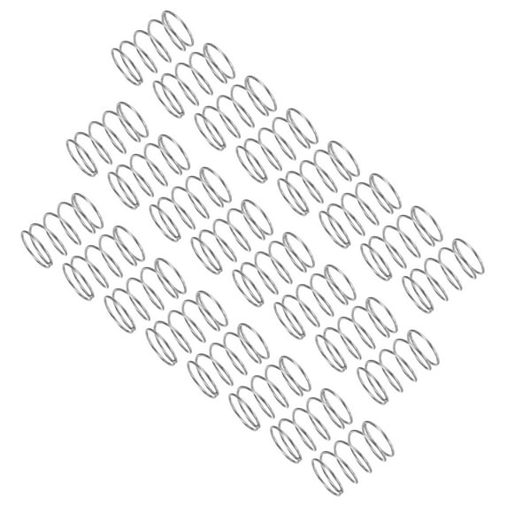 25Pack Compression Spring, 304 Stainless Steel 10mm OD 0.6mm Wire 15mm Length Mechanical Spring for Shop Home Repair Project, Silver Tone