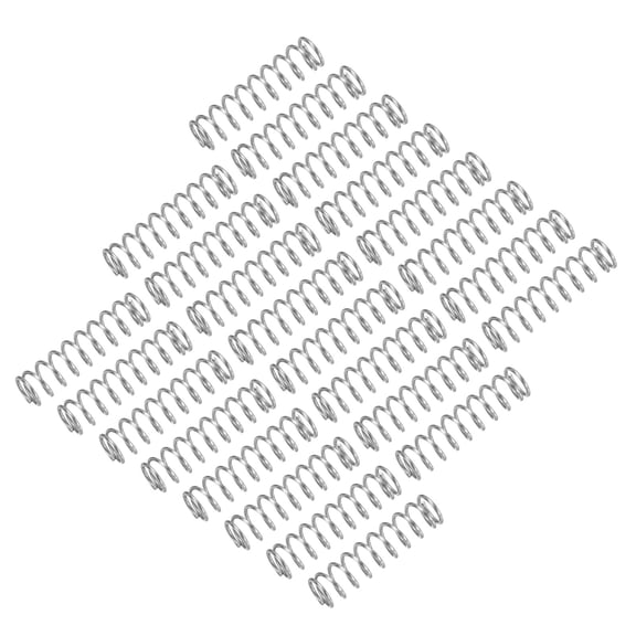 25Pack Compression Spring, 304 Stainless Steel 9mm OD 1mm Wire 35mm Length Mechanical Spring for Shop Home Repair Project, Silver Tone